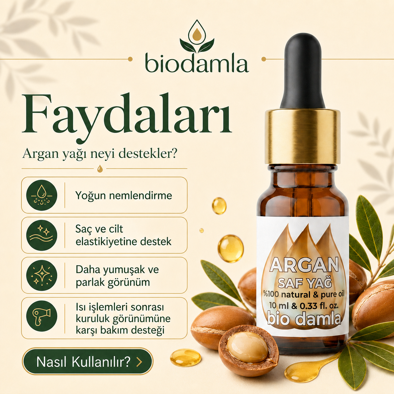 Argan Yağı – Soğuk Sıkım %100 Saf Bitkisel Yağ | Biodamla  "🚀 Hızlı Kargo"