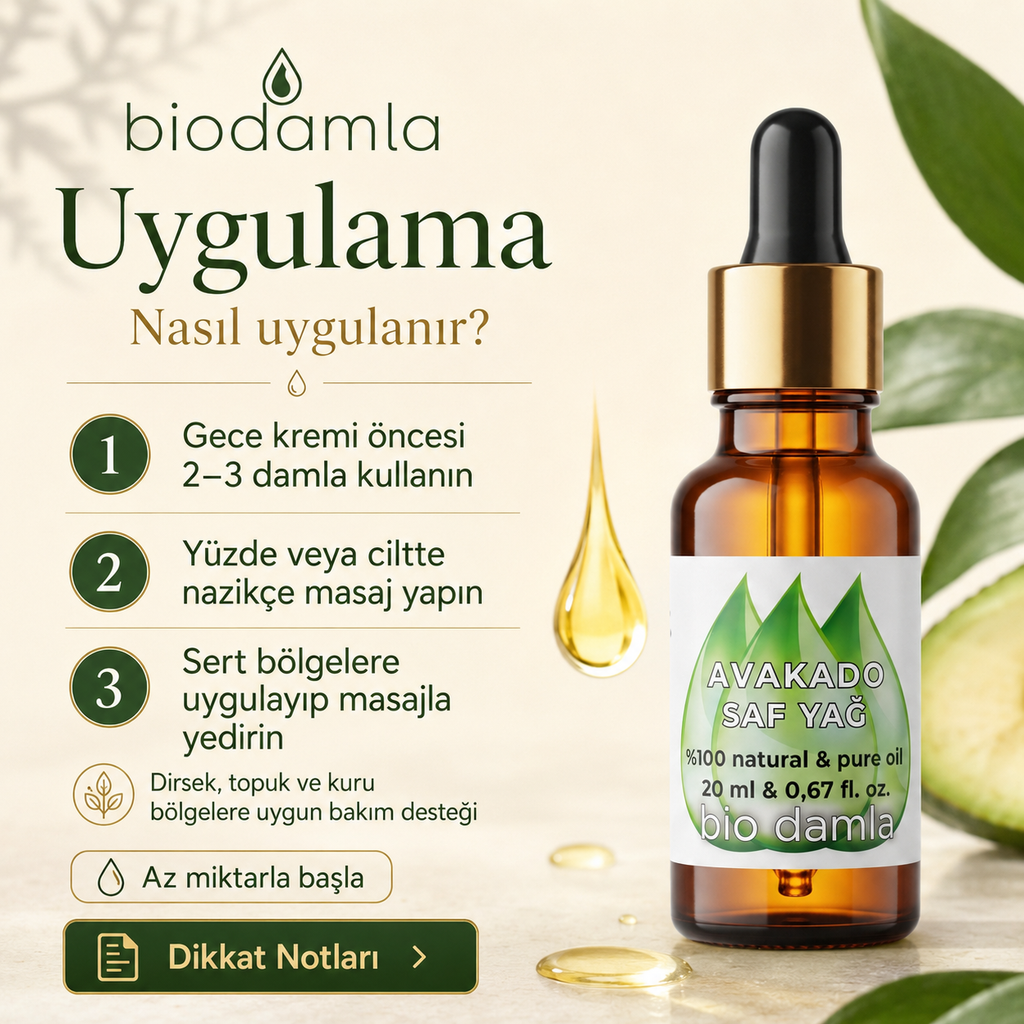 Avokado Yağı – Soğuk Sıkım %100 Saf Bitkisel Yağ  "🚀 Hızlı Kargo" | Biodamla