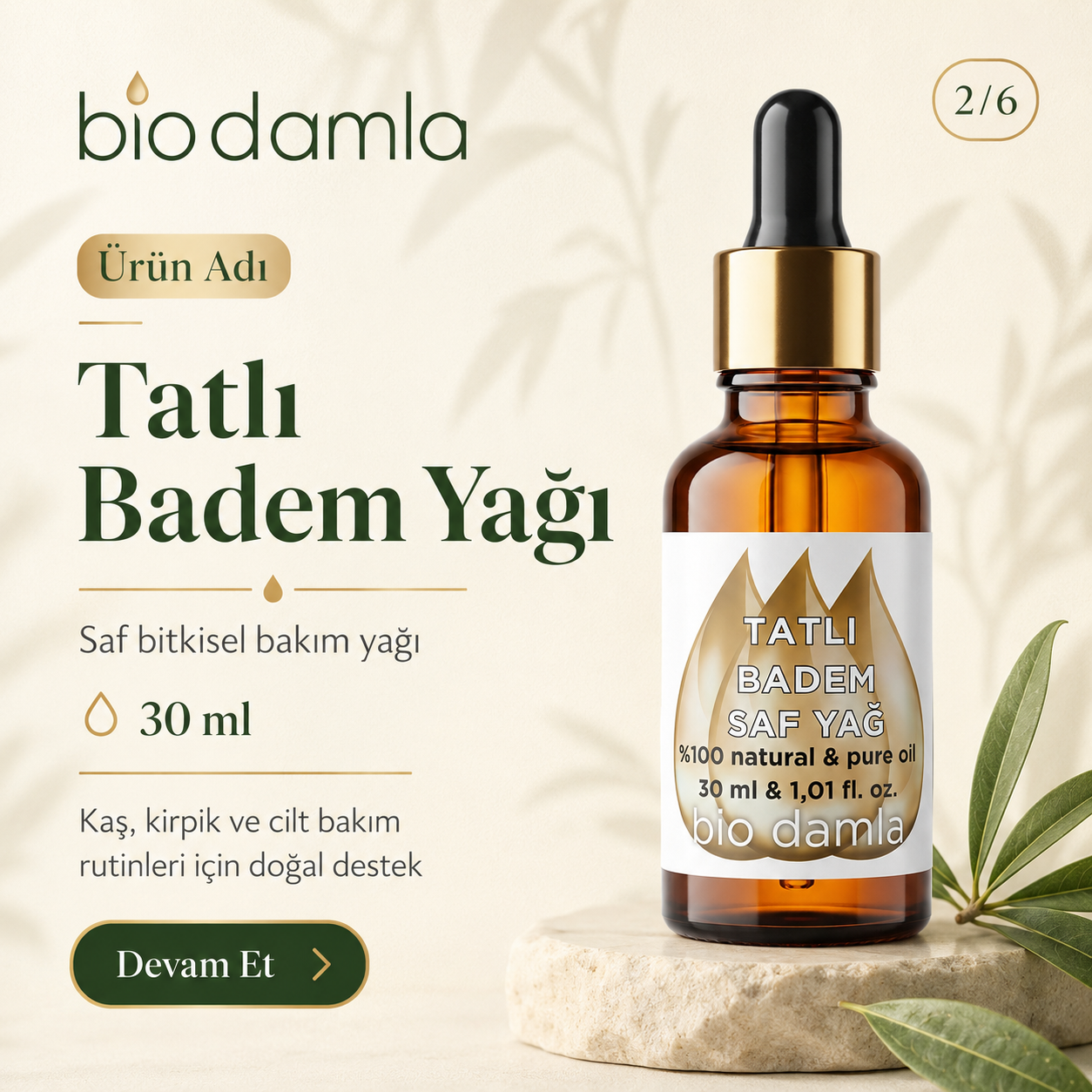 Tatlı Badem Yağı – Soğuk Sıkım %100 Saf Bitkisel Yağ | Biodamla  "🚀 Hızlı Kargo"