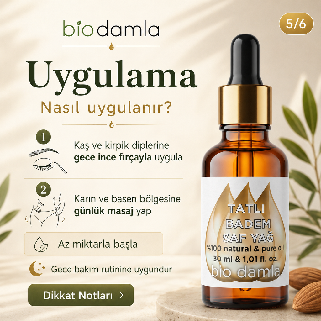 Tatlı Badem Yağı – Soğuk Sıkım %100 Saf Bitkisel Yağ | Biodamla  "🚀 Hızlı Kargo"