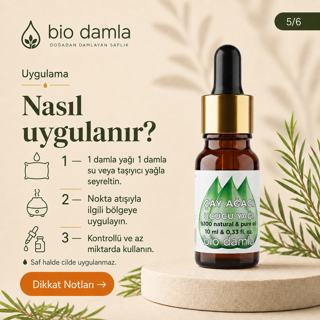 Çay Ağacı Yağı (Tea Tree) – %100 Saf Esansiyel Yağ | Biodamla  "🚀 Hızlı Kargo"