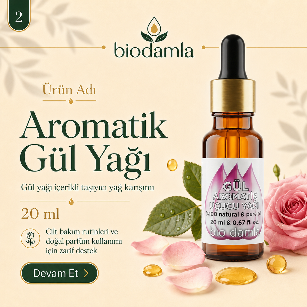 Aromatik Gül Yağı | Biodamla  "🚀 Hızlı Kargo"