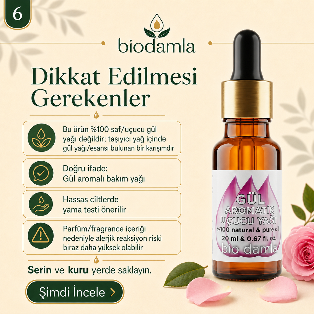 Aromatik Gül Yağı | Biodamla  "🚀 Hızlı Kargo"