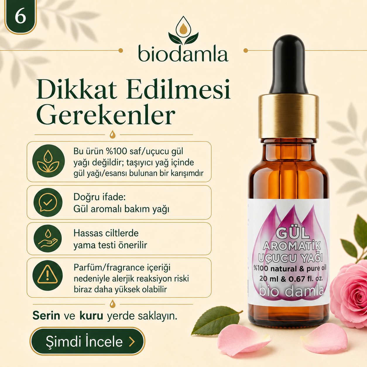 Aromatik Gül Yağı | Biodamla  "🚀 Hızlı Kargo"