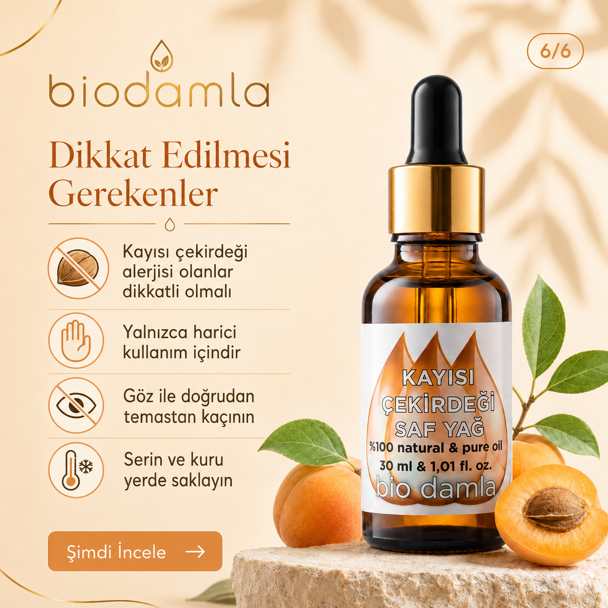 Kayısı Çekirdeği Yağı – Soğuk Sıkım %100 Saf Bitkisel Yağ | Biodamla  "🚀 Hızlı Kargo"