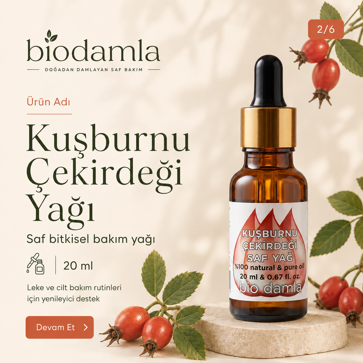 Kuşburnu Çekirdeği Yağı – Soğuk Sıkım %100 Saf Bitkisel Yağ | Biodamla  "🚀 Hızlı Kargo"