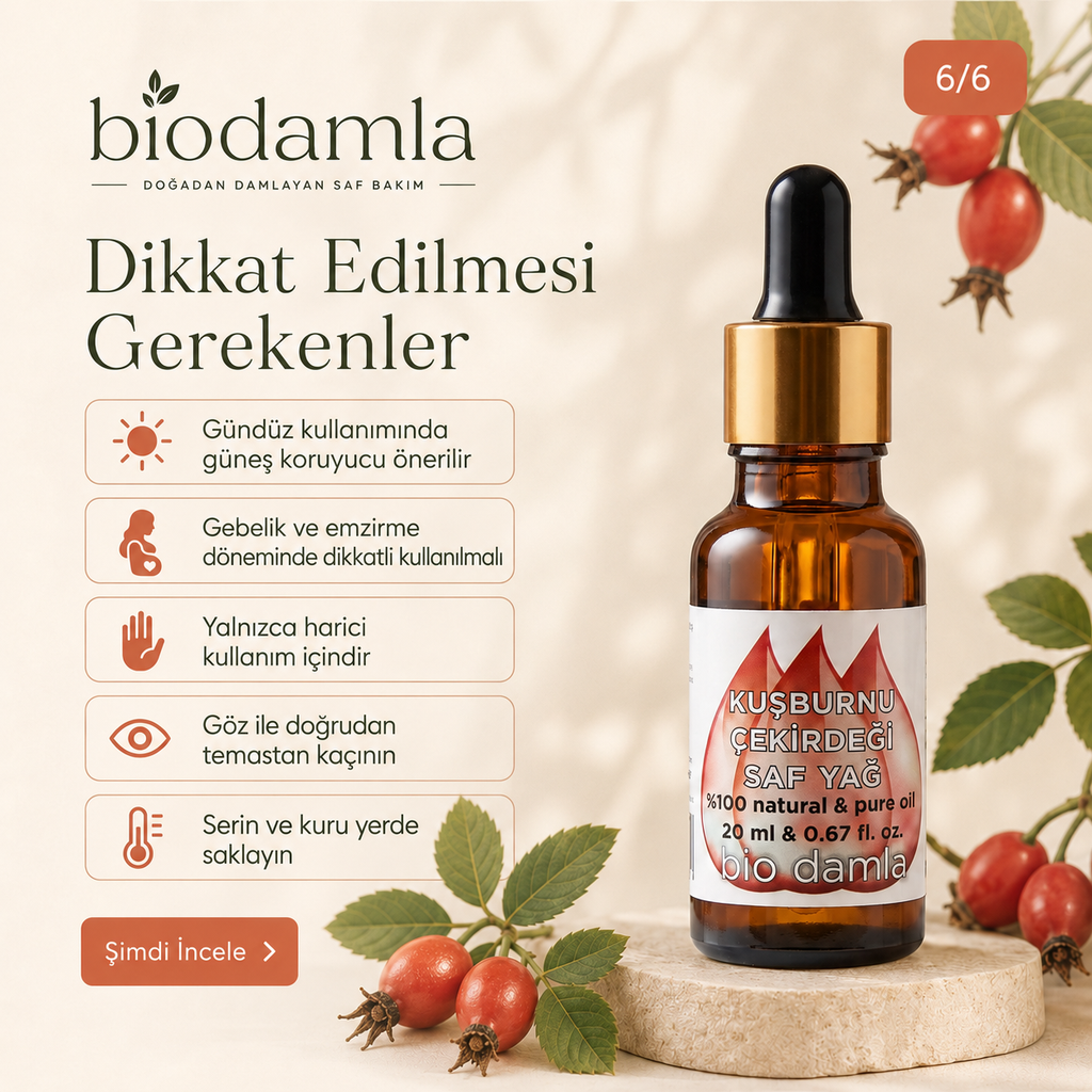 Kuşburnu Çekirdeği Yağı – Soğuk Sıkım %100 Saf Bitkisel Yağ | Biodamla  "🚀 Hızlı Kargo"