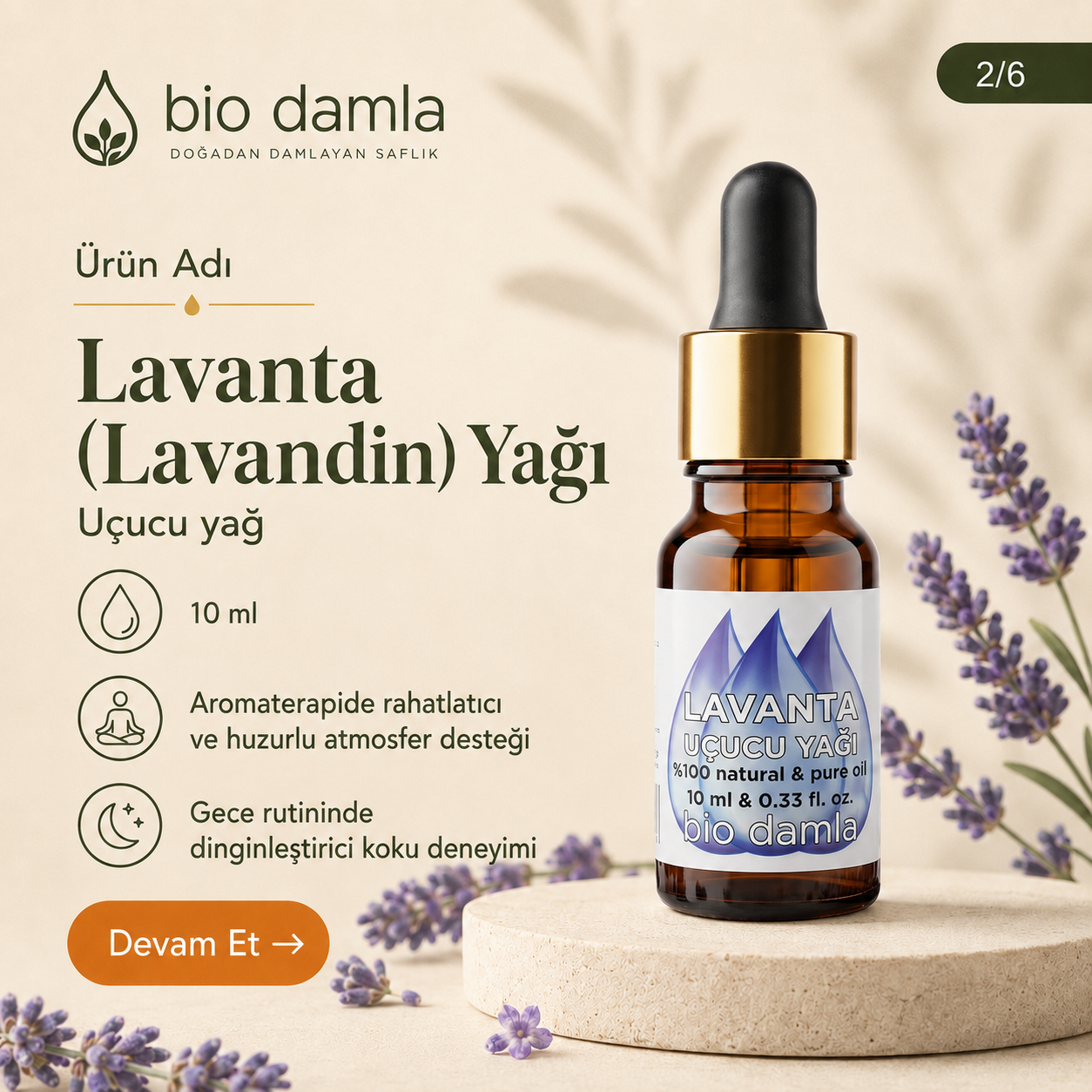 Lavanta Yağı – %100 Saf Esansiyel Yağ | Biodamla  "🚀 Hızlı Kargo"