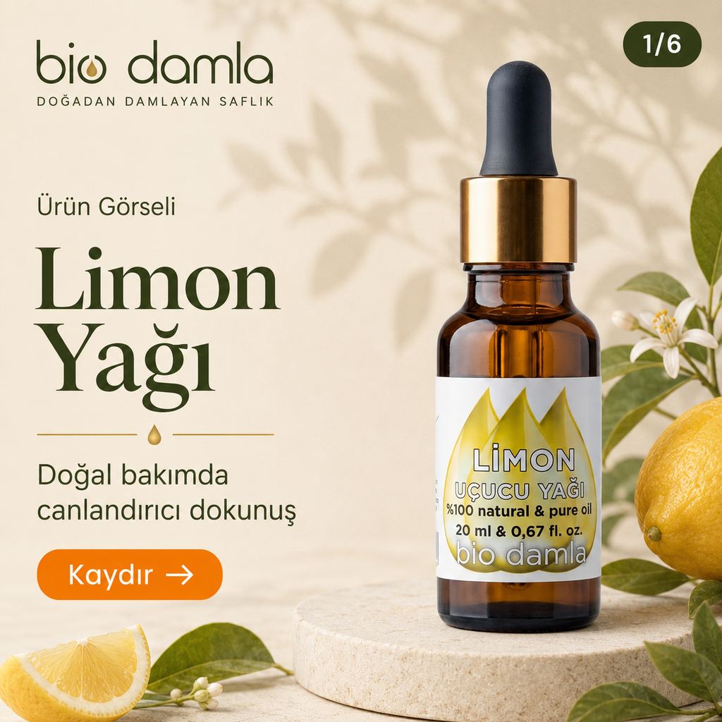 Limon Yağı – %100 Saf Esansiyel Yağ | Biodamla  "🚀 Hızlı Kargo"