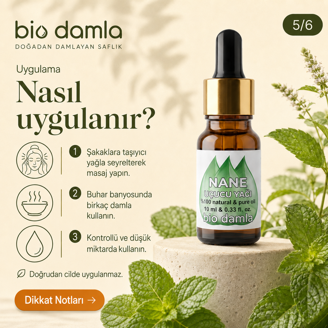 Nane Yağı – %100 Saf Esansiyel Yağ | Biodamla  "🚀 Hızlı Kargo"