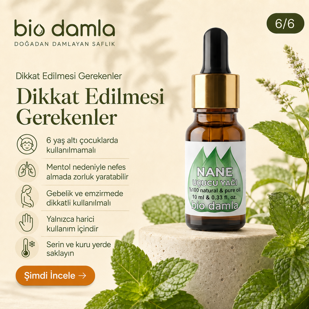 Nane Yağı – %100 Saf Esansiyel Yağ | Biodamla  "🚀 Hızlı Kargo"