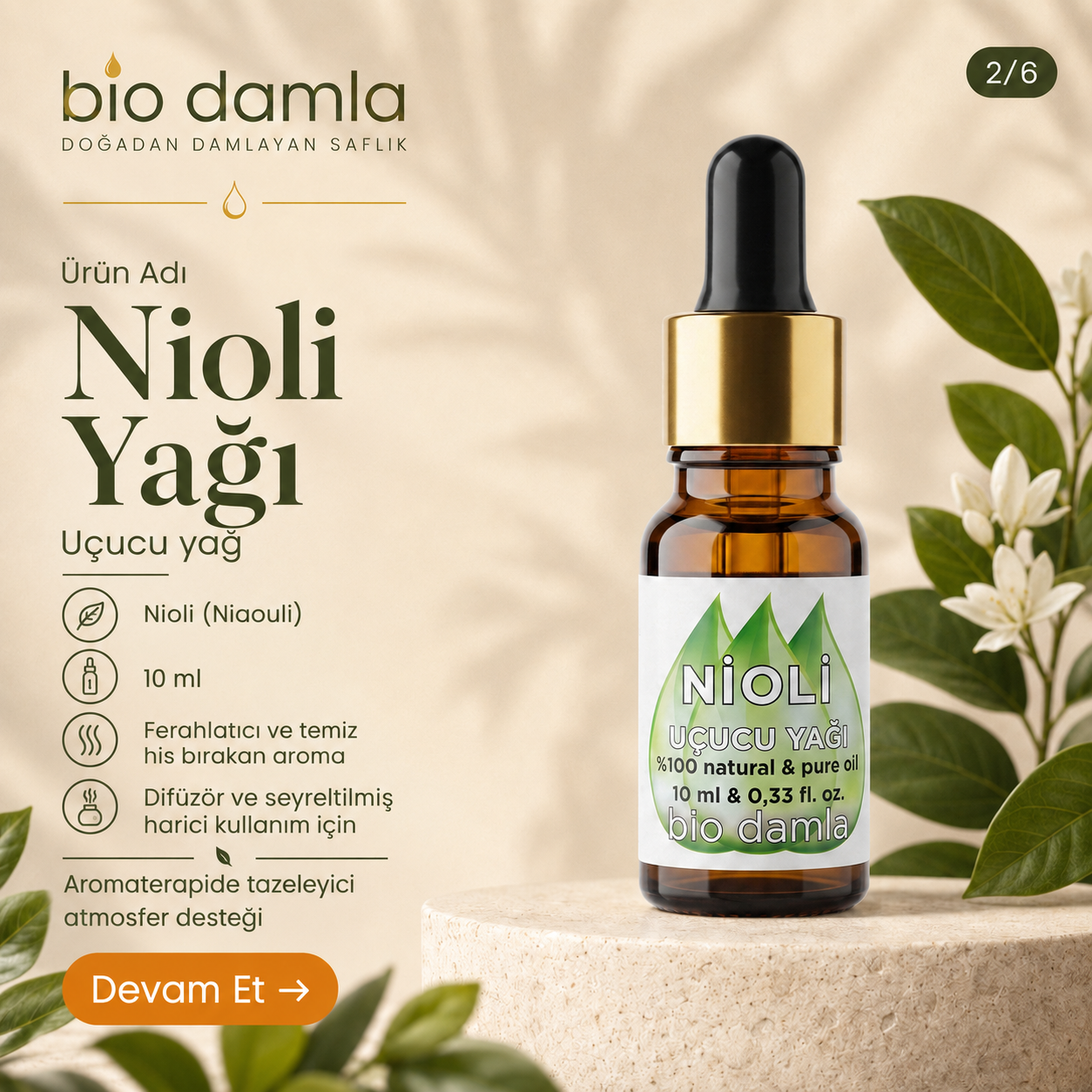 Nioli (Niaouli) Yağı – %100 Saf Esansiyel Yağ | Biodamla  "🚀 Hızlı Kargo"