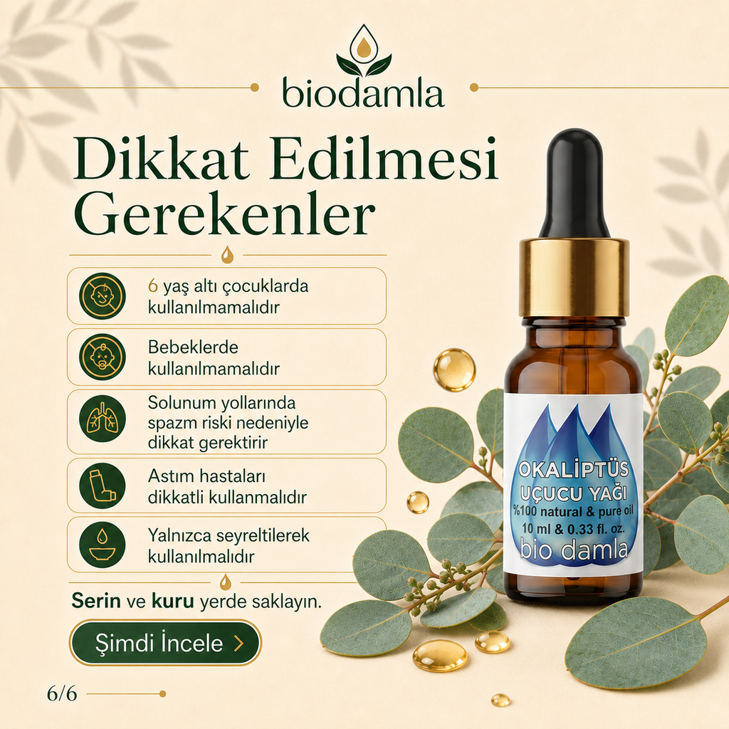 Okaliptüs Yağı – %100 Saf Esansiyel Yağ | Biodamla  "🚀 Hızlı Kargo"