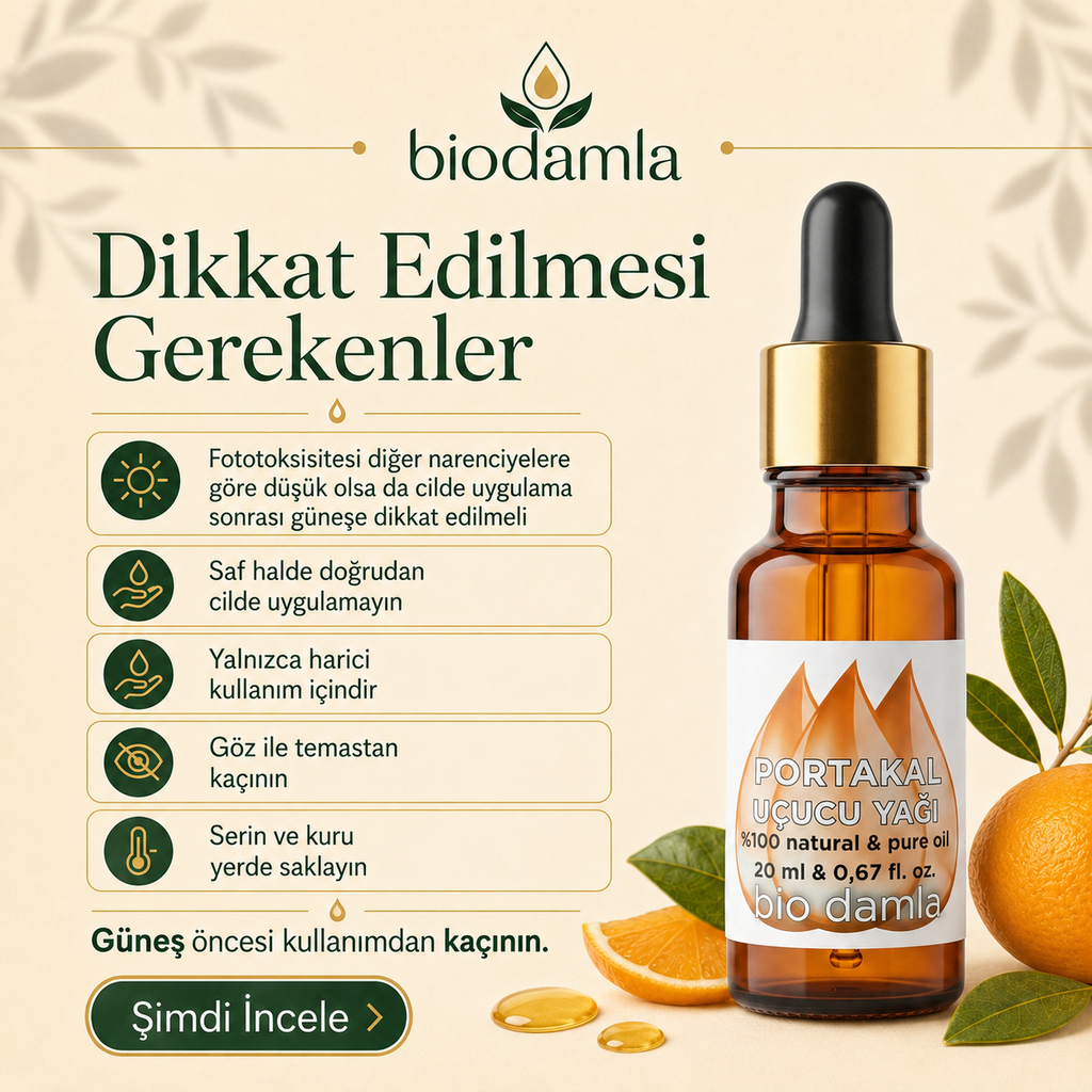 Portakal Yağı – %100 Saf Esansiyel Yağ | Biodamla  "🚀 Hızlı Kargo"