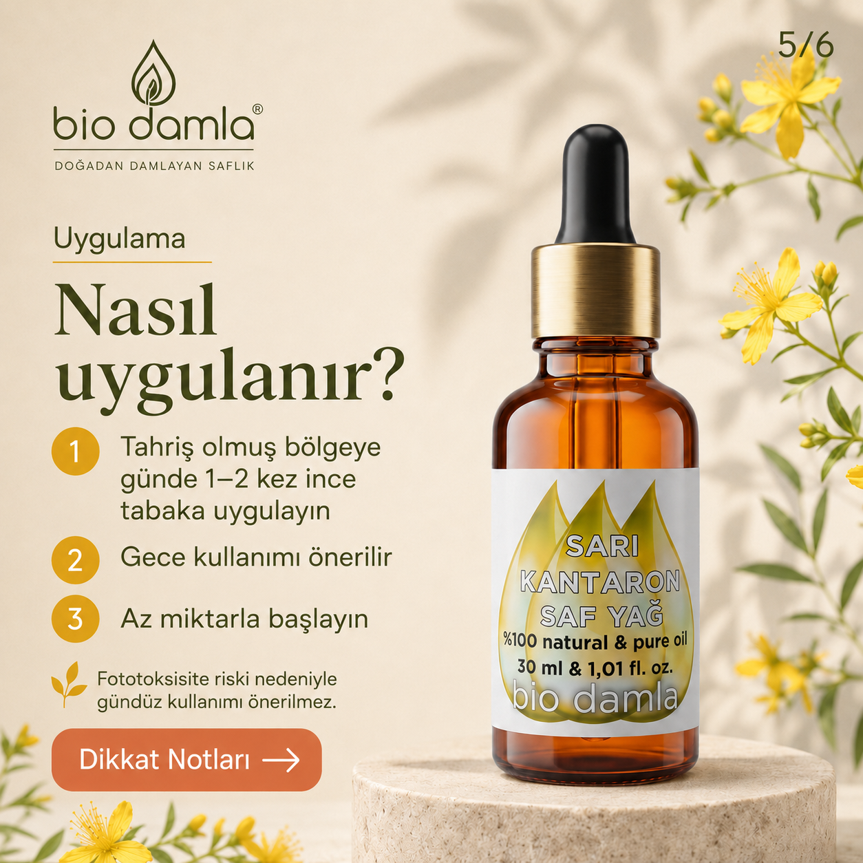 Sarı Kantaron Yağı – Soğuk Sıkım %100 Saf Bitkisel Yağ | Biodamla  "🚀 Hızlı Kargo"